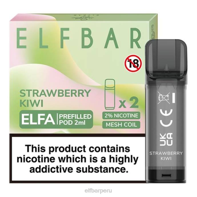 cápsula precargada elfbar elfa - 2 ml - 20 mg (paquete de 2) 06XD107 kiwi fresa