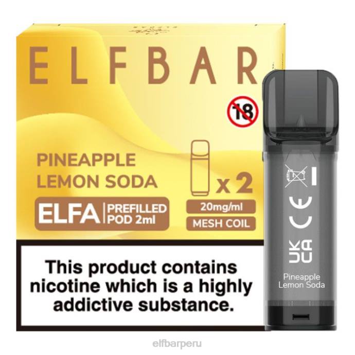 cápsula precargada elfbar elfa - 2 ml - 20 mg (paquete de 2) 06XD134 refresco de piña y limón