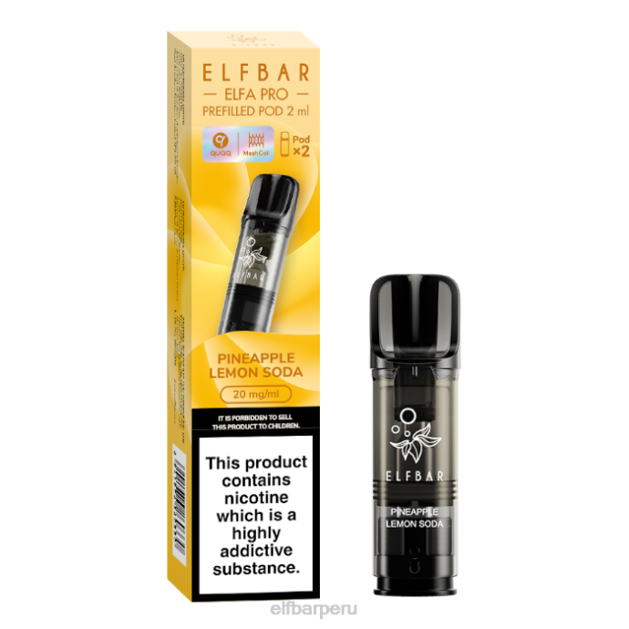 elfbar elfa pro cápsulas precargadas - 20 mg - paquete de 2 06XD96 piña limón qi