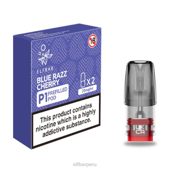 elfbar mate 500 p1 vainas precargadas - 20 mg (paquete de 2) cereza razz azul 06XD165