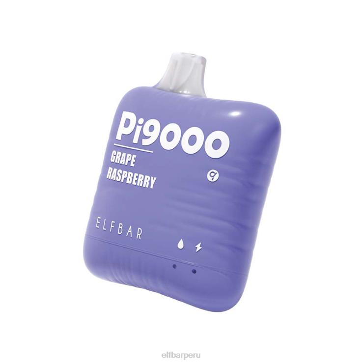 6DJVV109 ELFBAR pi9000 vaporizador desechable 9000 inhalaciones frambuesa uva