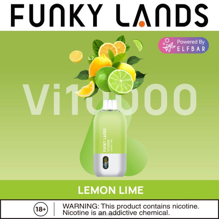 6DJVV153 ELFBAR funky lands mejor sabor vape desechable vi10000 serie helada Lima Limon