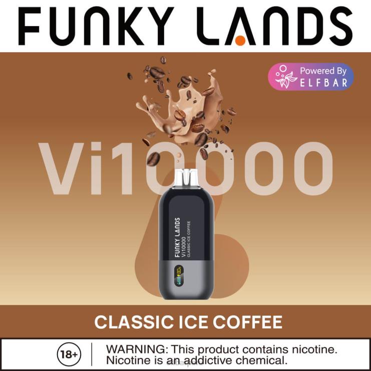 6DJVV170 ELFBAR Funky Lands desechables vape vi10000 bocanadas café helado clásico
