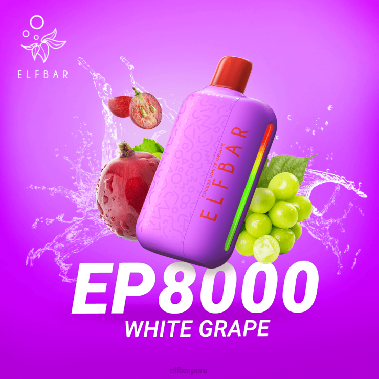 6DJVV73 ELFBAR vape desechable nuevos soplos ep8000 uva blanca