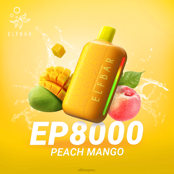 6DJVV74 ELFBAR vape desechable nuevos soplos ep8000 mango durazno